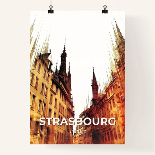Strasbourg Sky Silhouette: Beige Elegance Poster