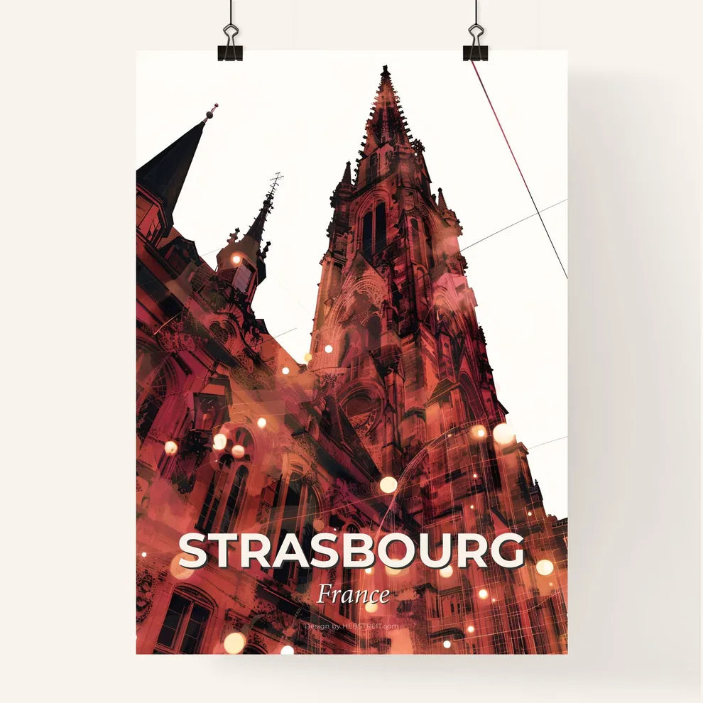 Strasbourg Skyline Double Exposure Poster Poster