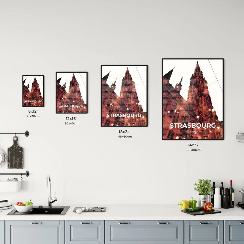 Strasbourg Skyline Double Exposure Poster Office Art