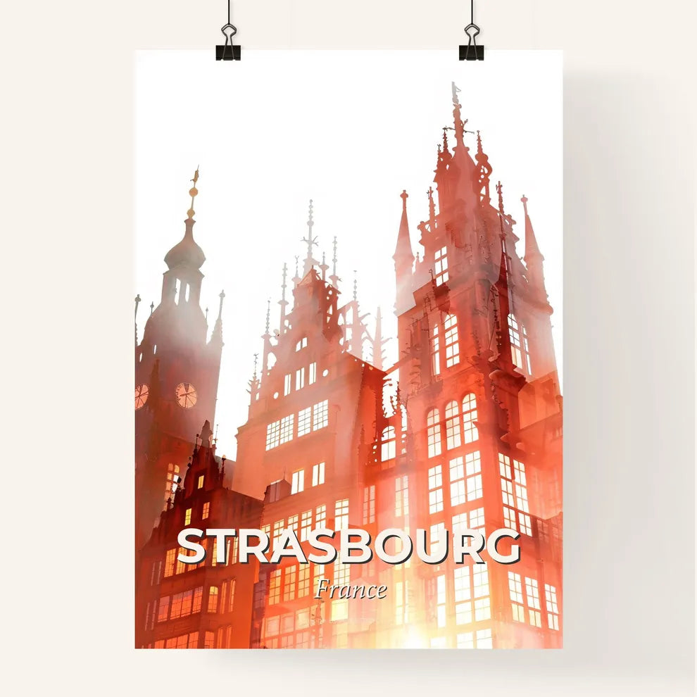 Strasbourg Skyline Composite Art Deco Poster Poster