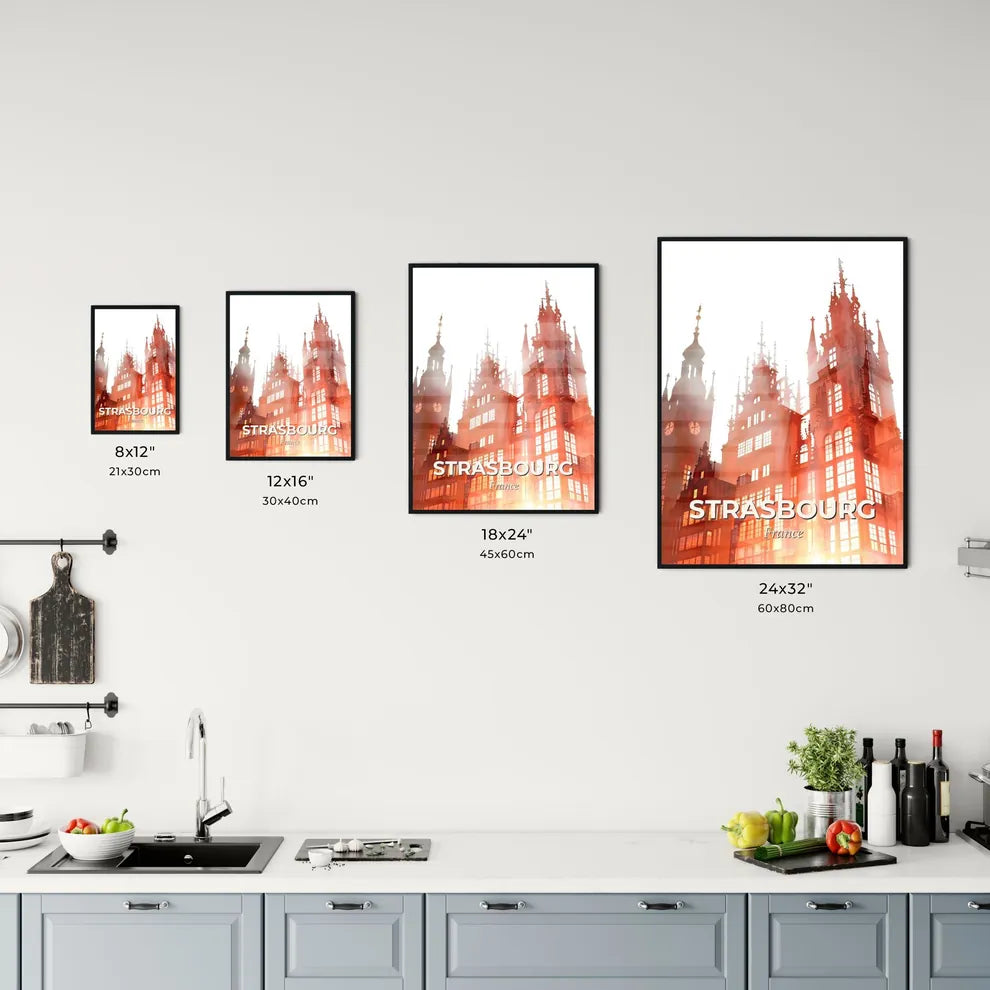 Strasbourg Skyline Composite Art Deco Poster Office Art