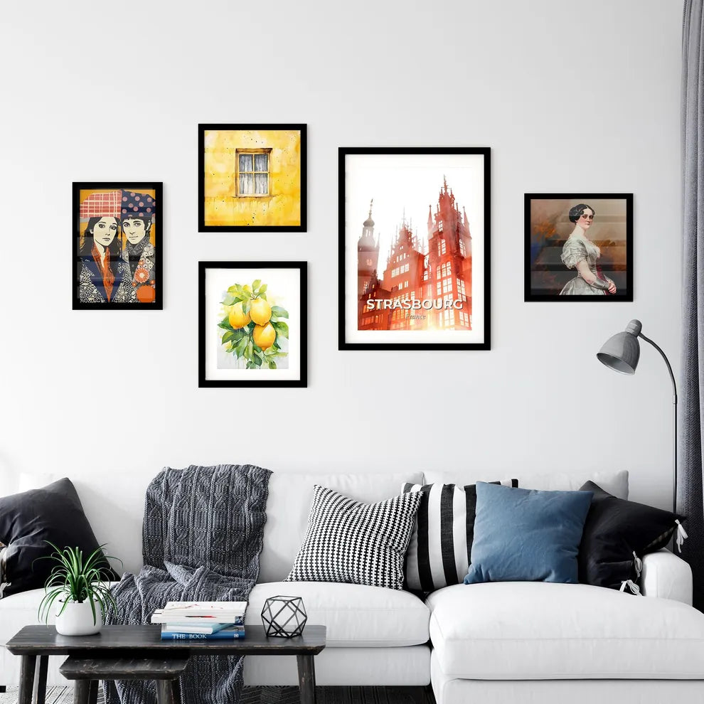 Strasbourg Skyline Composite Art Deco Poster Wall Art