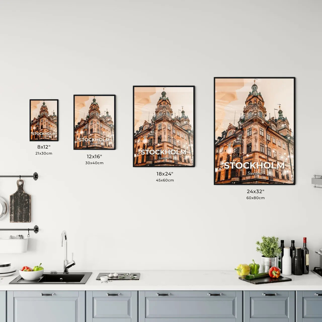 Stockholm Skyline Double Exposure Art Poster Office Art