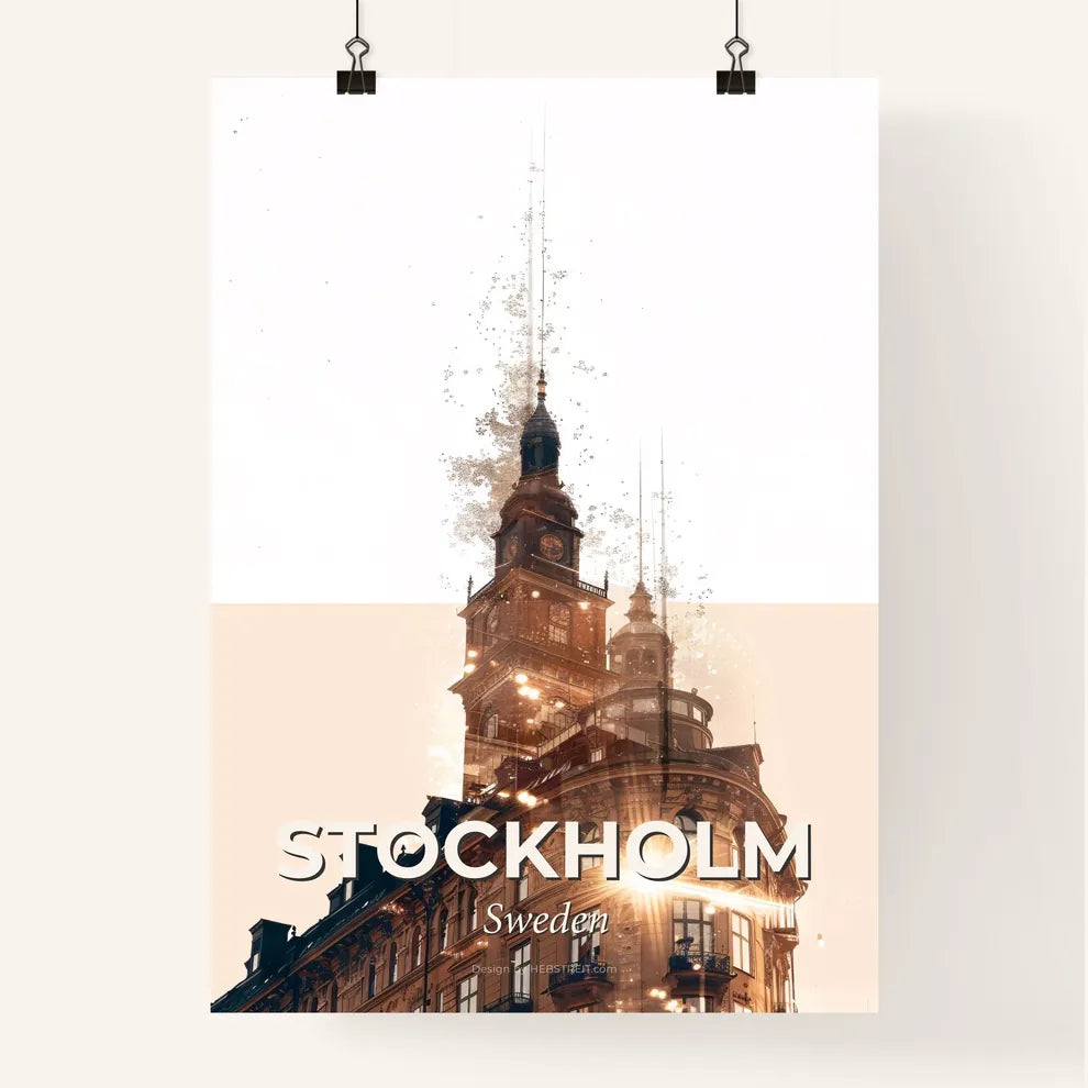 Stockholm: Double Exposure City Skyline Poster Poster