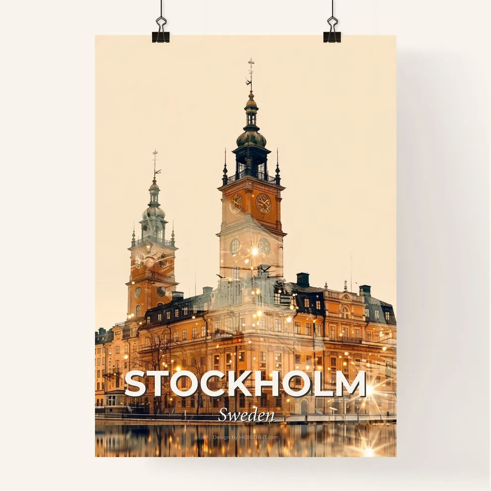 Stockholm City Skyline Composite Art Poster Poster