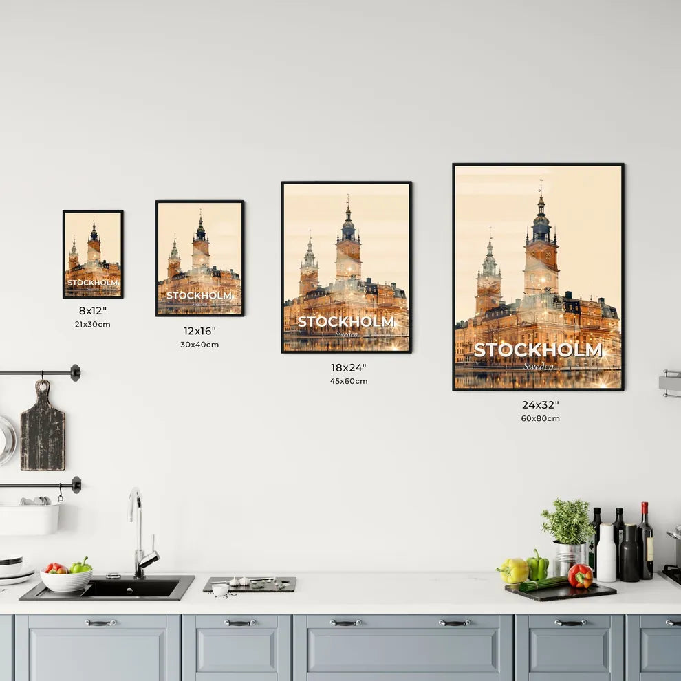 Stockholm City Skyline Composite Art Poster Office Art