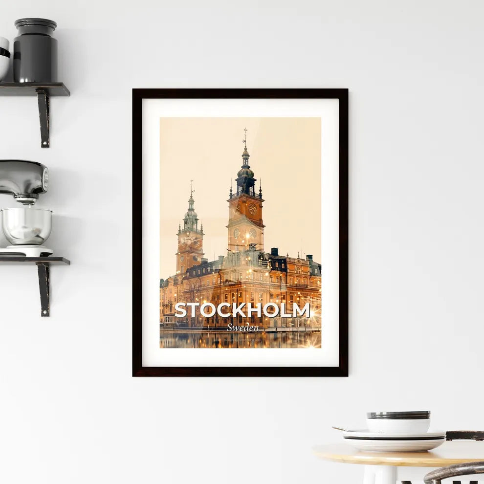 Stockholm City Skyline Composite Art Poster Framed Print