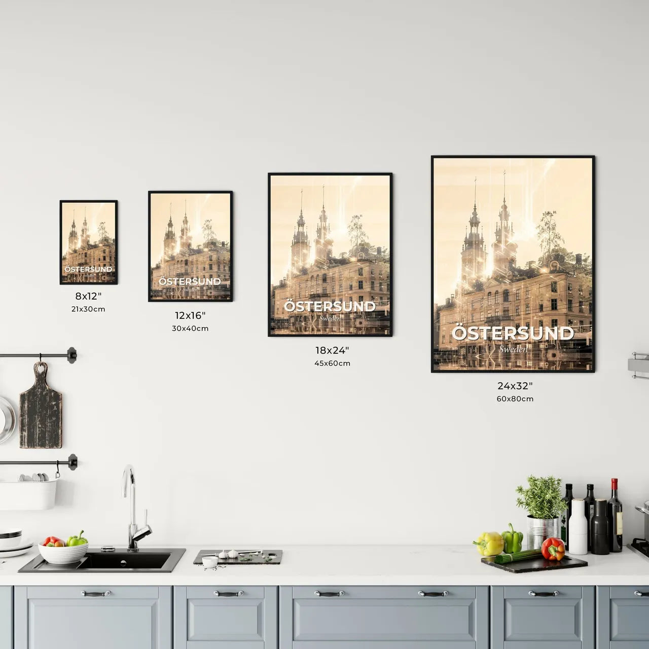 Östersund Skyline Composite Art Poster Office Art