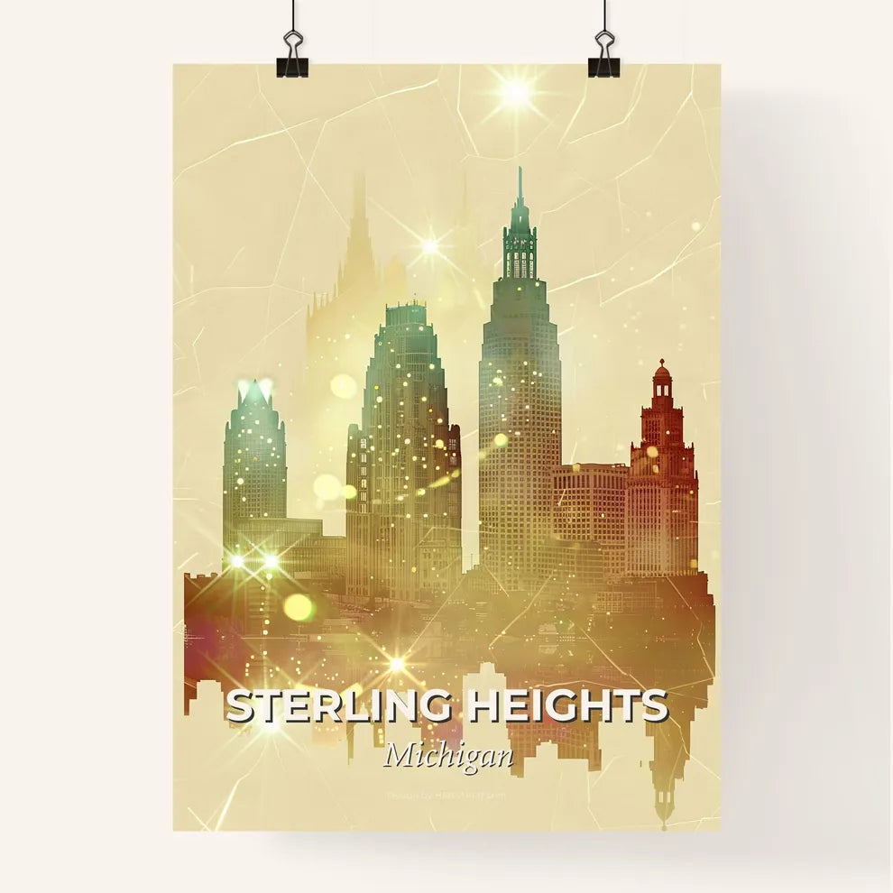 Sterling Heights Skyline Mosaic Masterpiece Poster