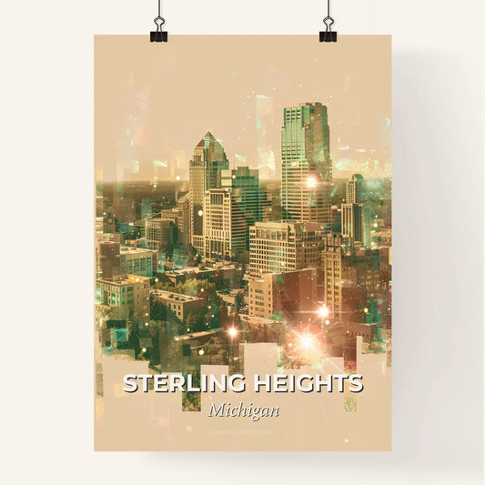 Sterling Heights Skyline Composite Art Giclée Poster