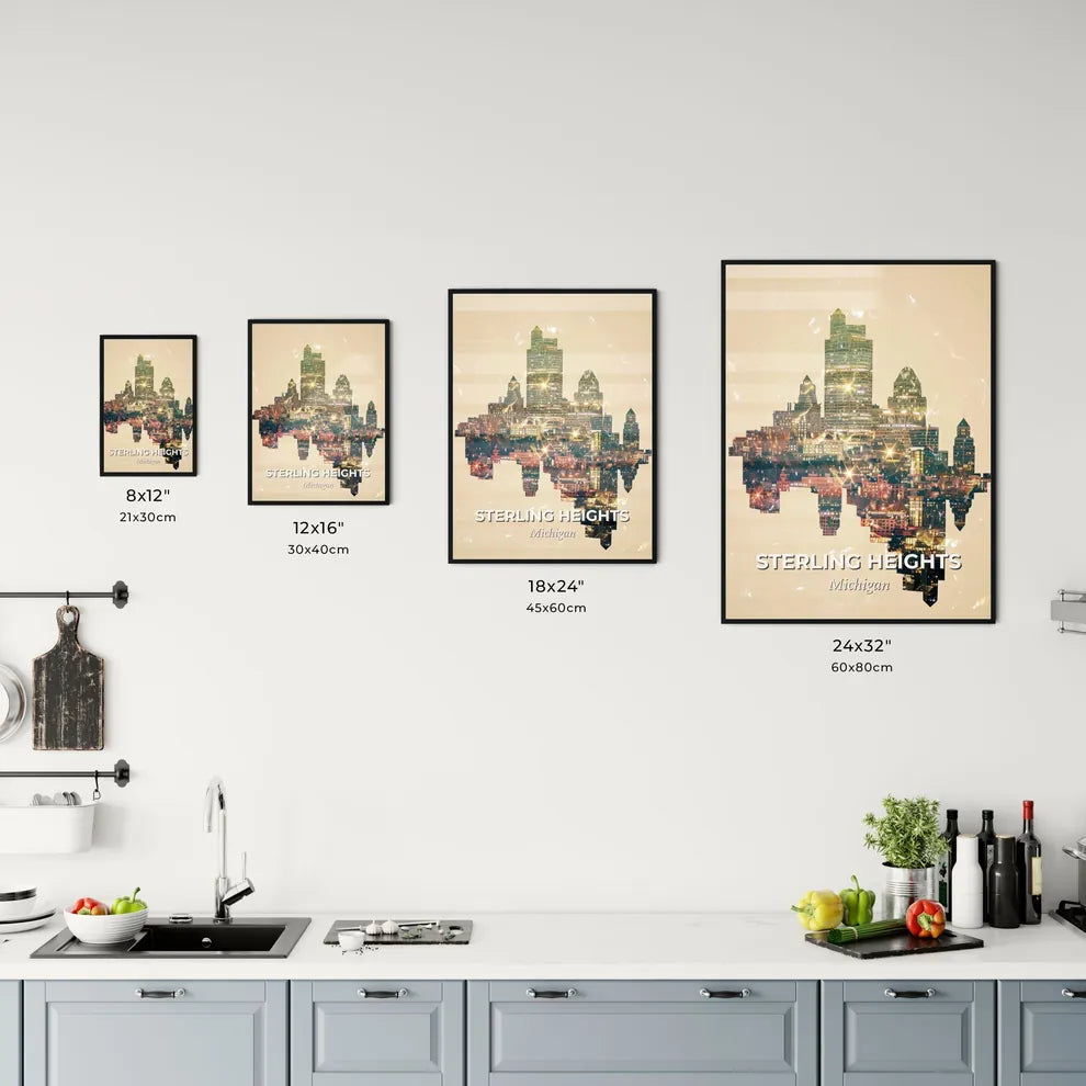 Sterling Heights Cityscape Composite Skyline Art Office Art