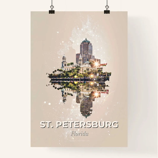 St. Petersburg Skyline Icon Composite Art Poster
