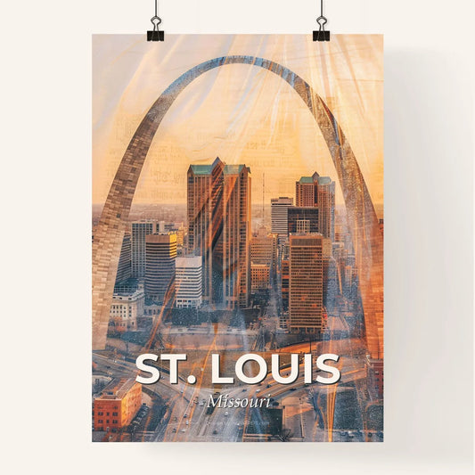St. Louis Cityscape Skyline Composite Art Poster Poster