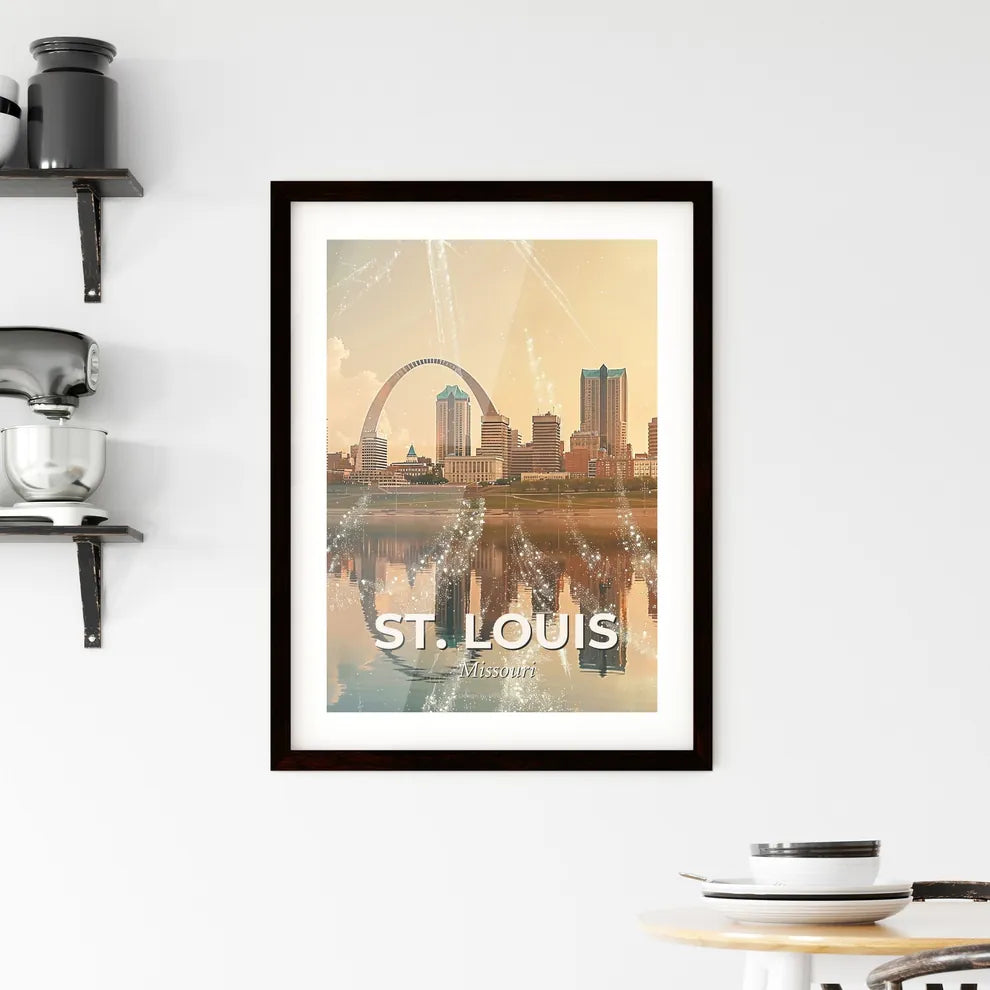 St. Louis Skyline Tapestry with Local Architecture Framed Print