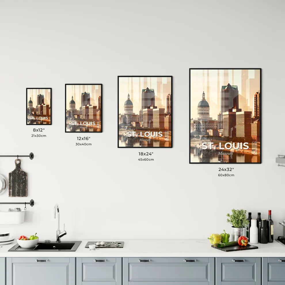 St. Louis City Skyline Double Exposure Art Office Art