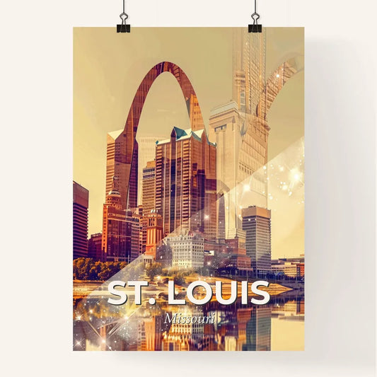 St. Louis: City Skyline Double Exposure Art Poster