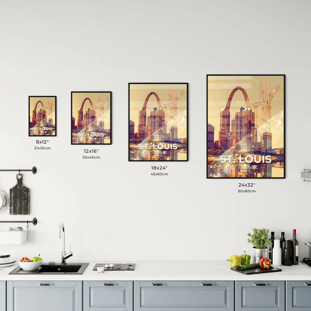 St. Louis: City Skyline Double Exposure Art Office Art