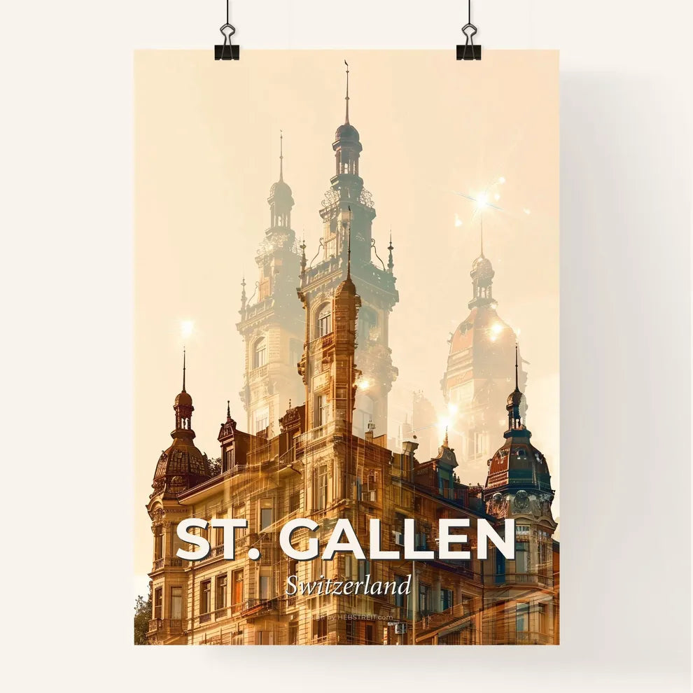 St. Gallen Cityscape Skyline Poster Art Poster