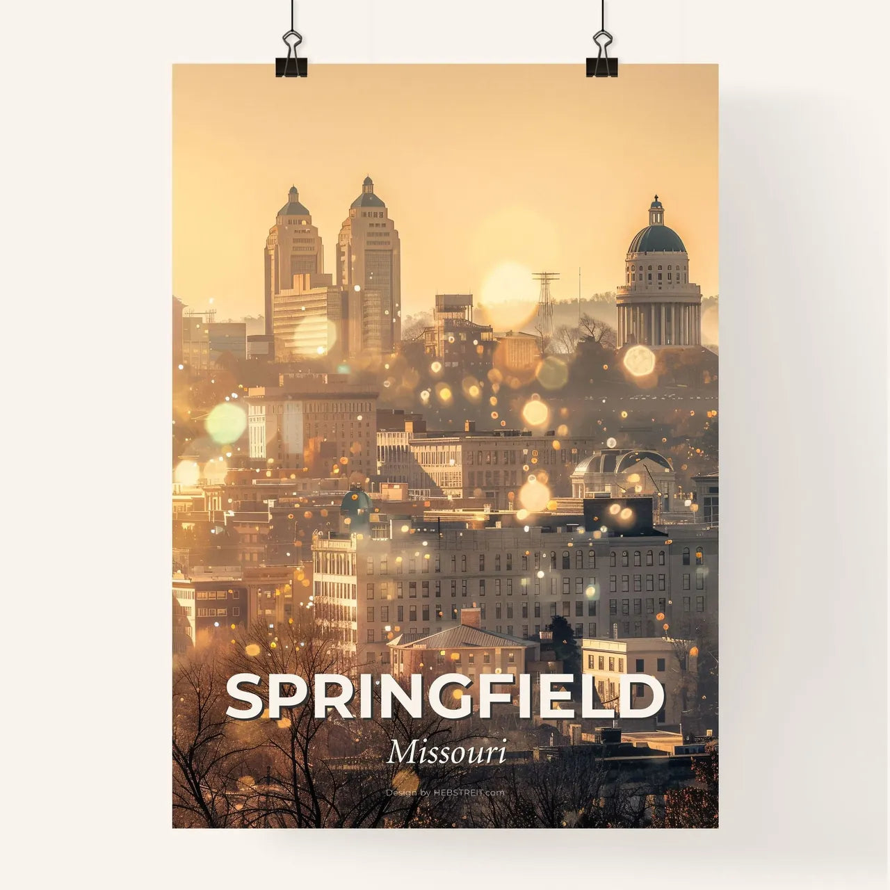 Springfield, Missouri: City Skyline Composite Art Poster