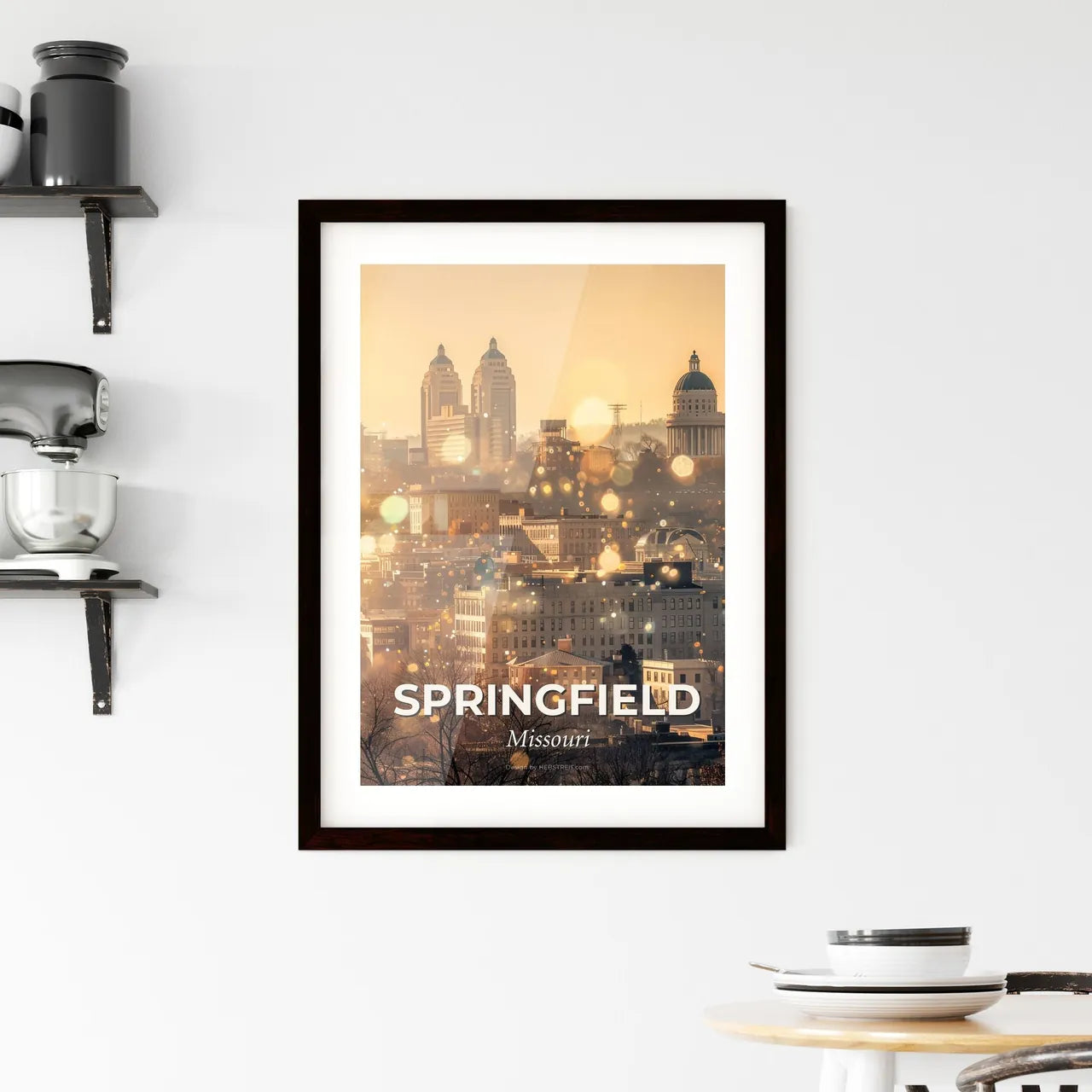 Springfield, Missouri: City Skyline Composite Art Framed Print
