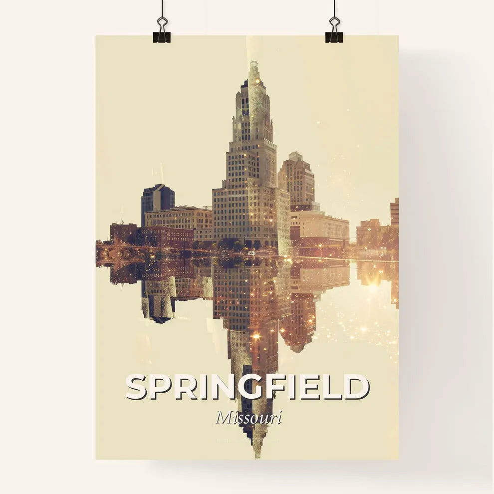 Springfield City Skyline in Double Exposure Poster