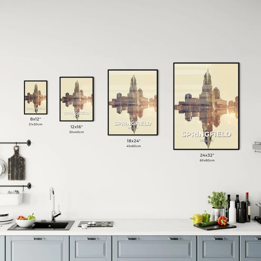 Springfield City Skyline in Double Exposure Office Art