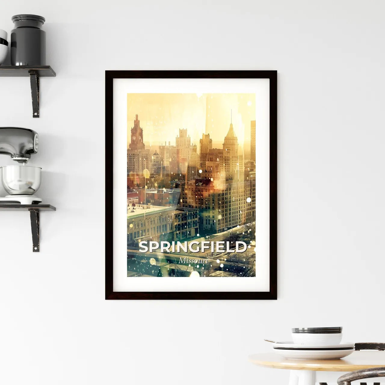 Springfield Cityscape Artistic Skyline Panorama Framed Print