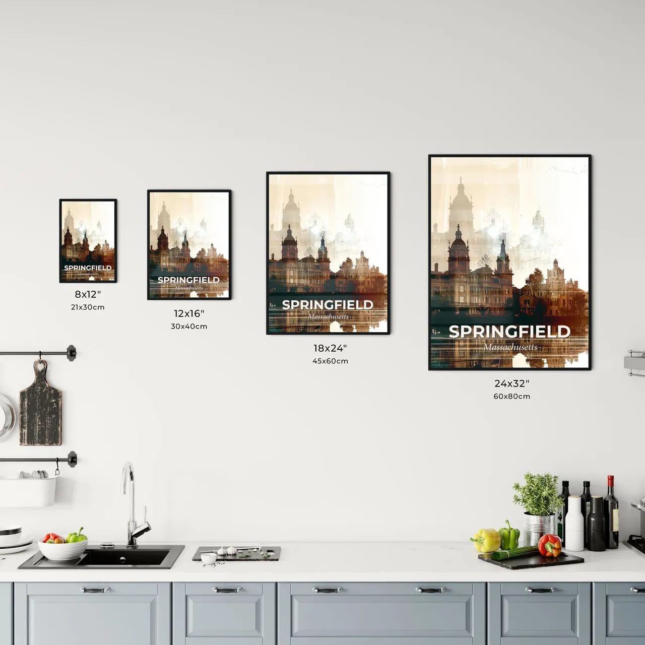 Springfield Skyline Bright Sparkles Local Glow Office Art