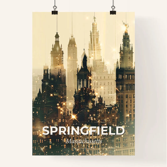 Springfield Cityscape Silhouette Art Minimalist Print Poster