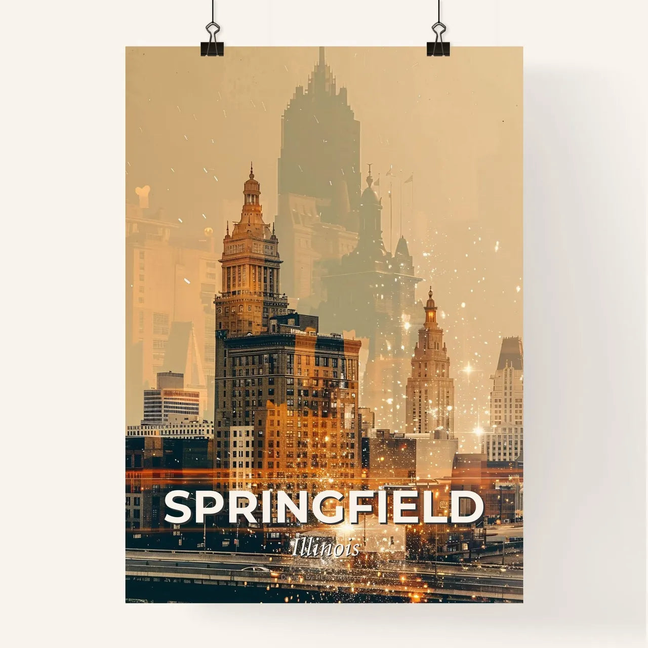 Springfield Illinois Skyline Poster Art Poster