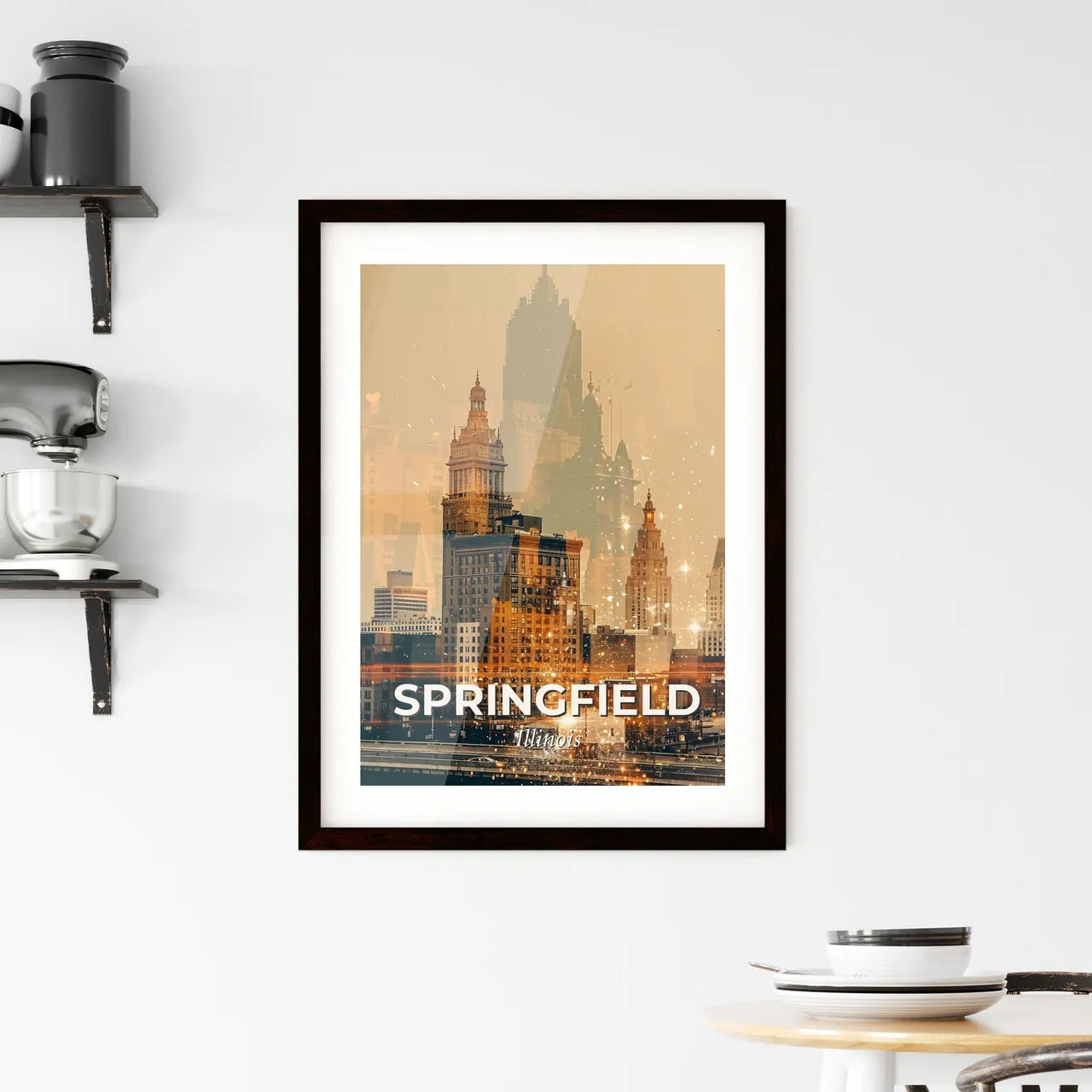 Springfield Illinois Skyline Poster Art Framed Print