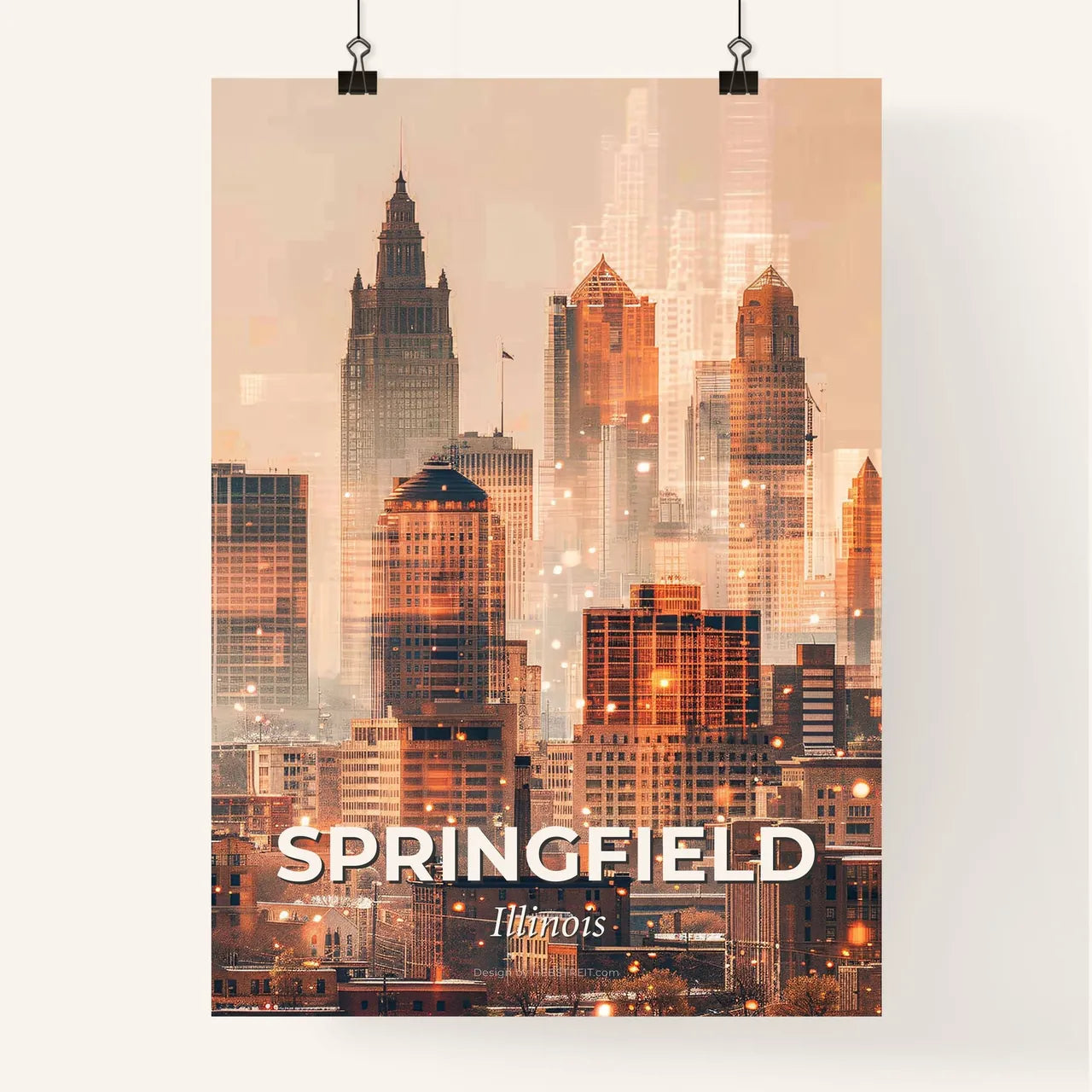 Springfield Skyline Local Print Poster