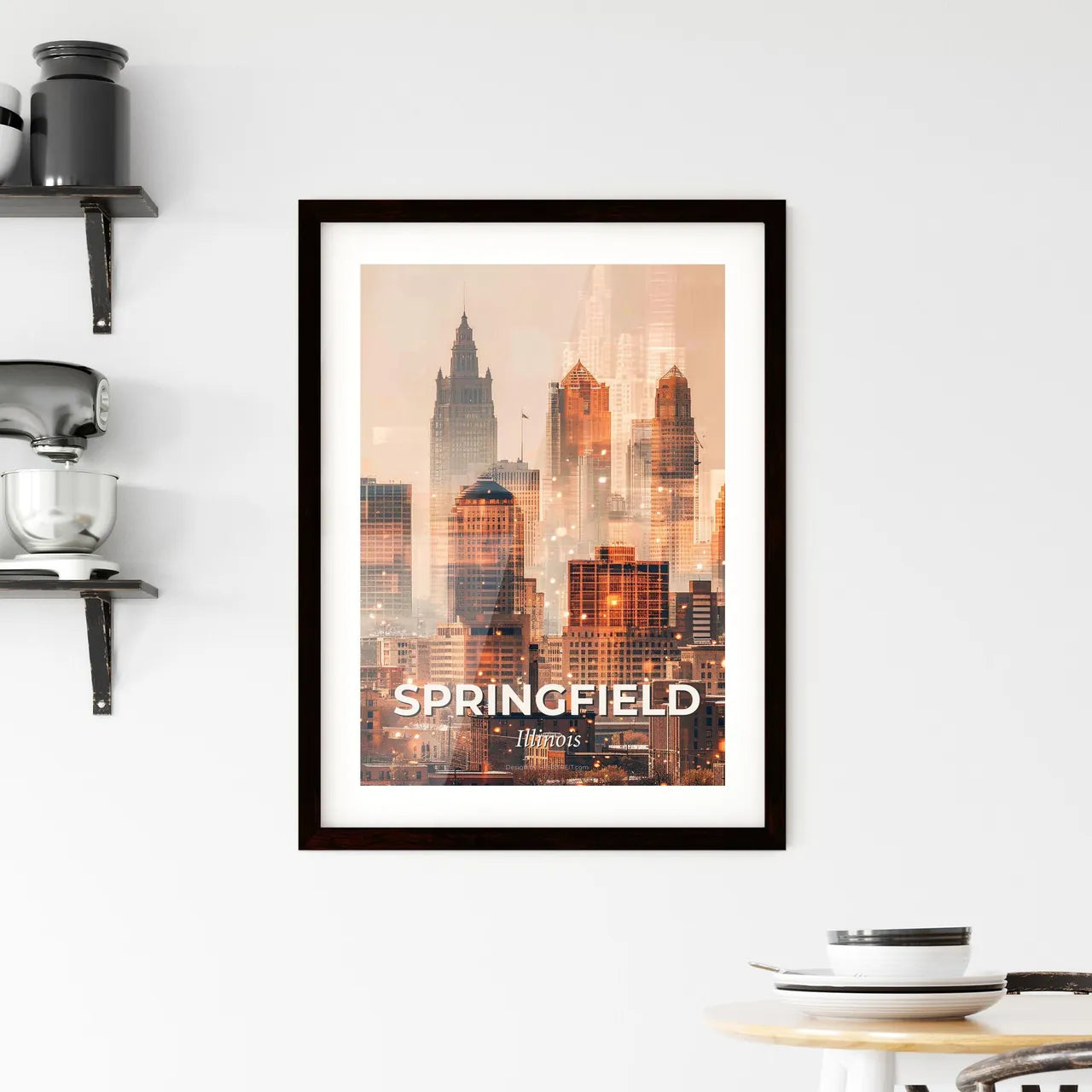 Springfield Skyline Local Print Framed Print