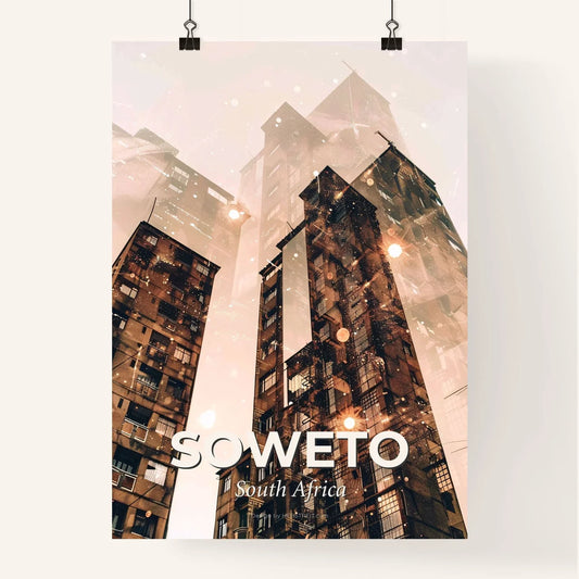 Soweto Skyline Double Exposure Cityscape Art Poster
