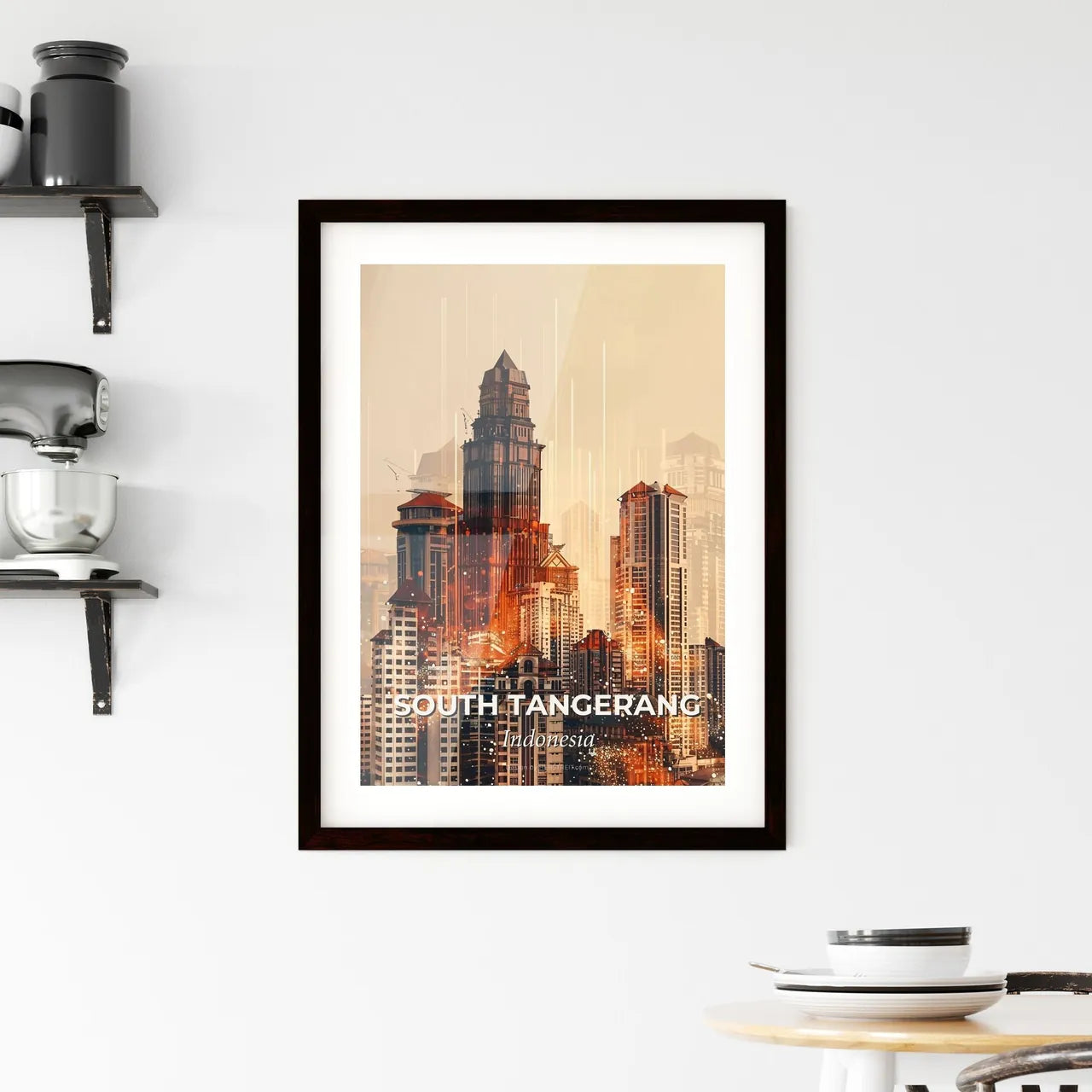 South Tangerang Indonesia Skyline Composite Poster Art Framed Print