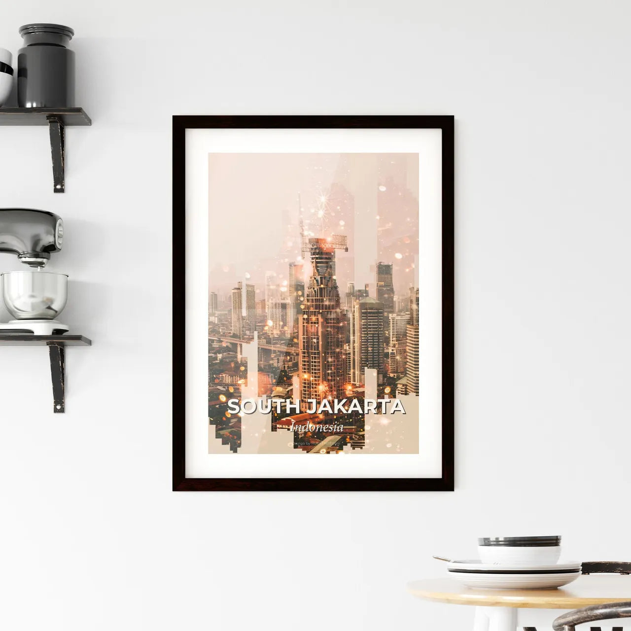 South Jakarta Skyline Double Exposure Composite Art Print Framed Print