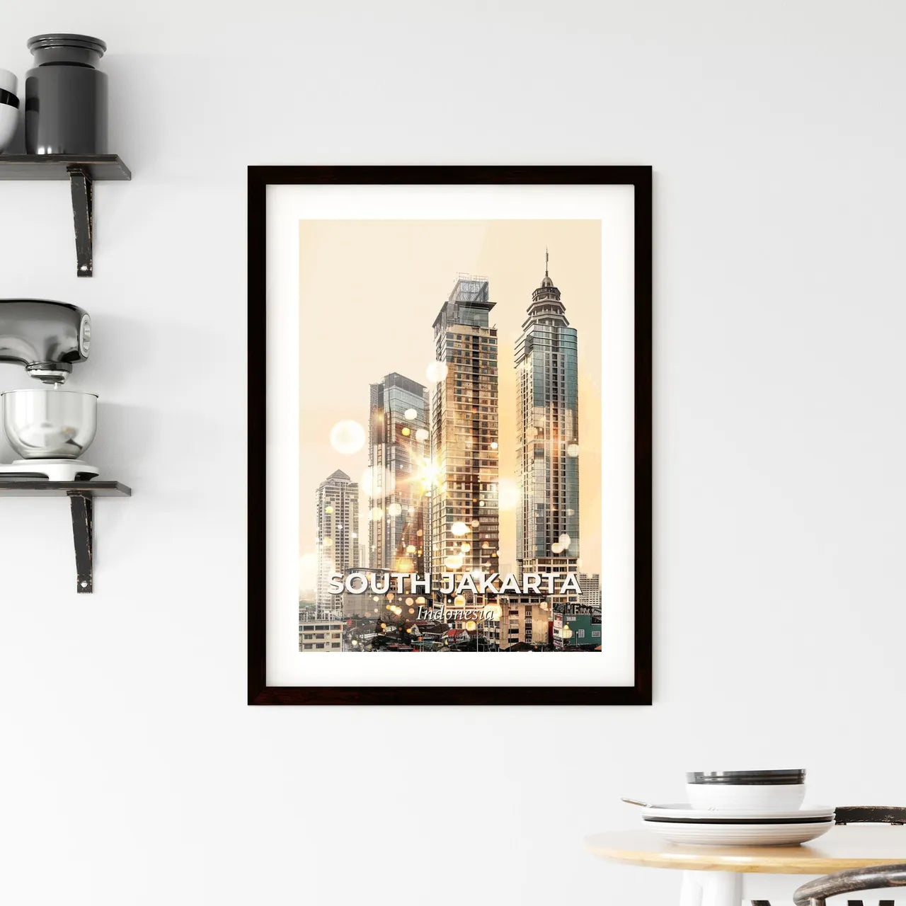 South Jakarta City Skyline Indonesia Poster Framed Print