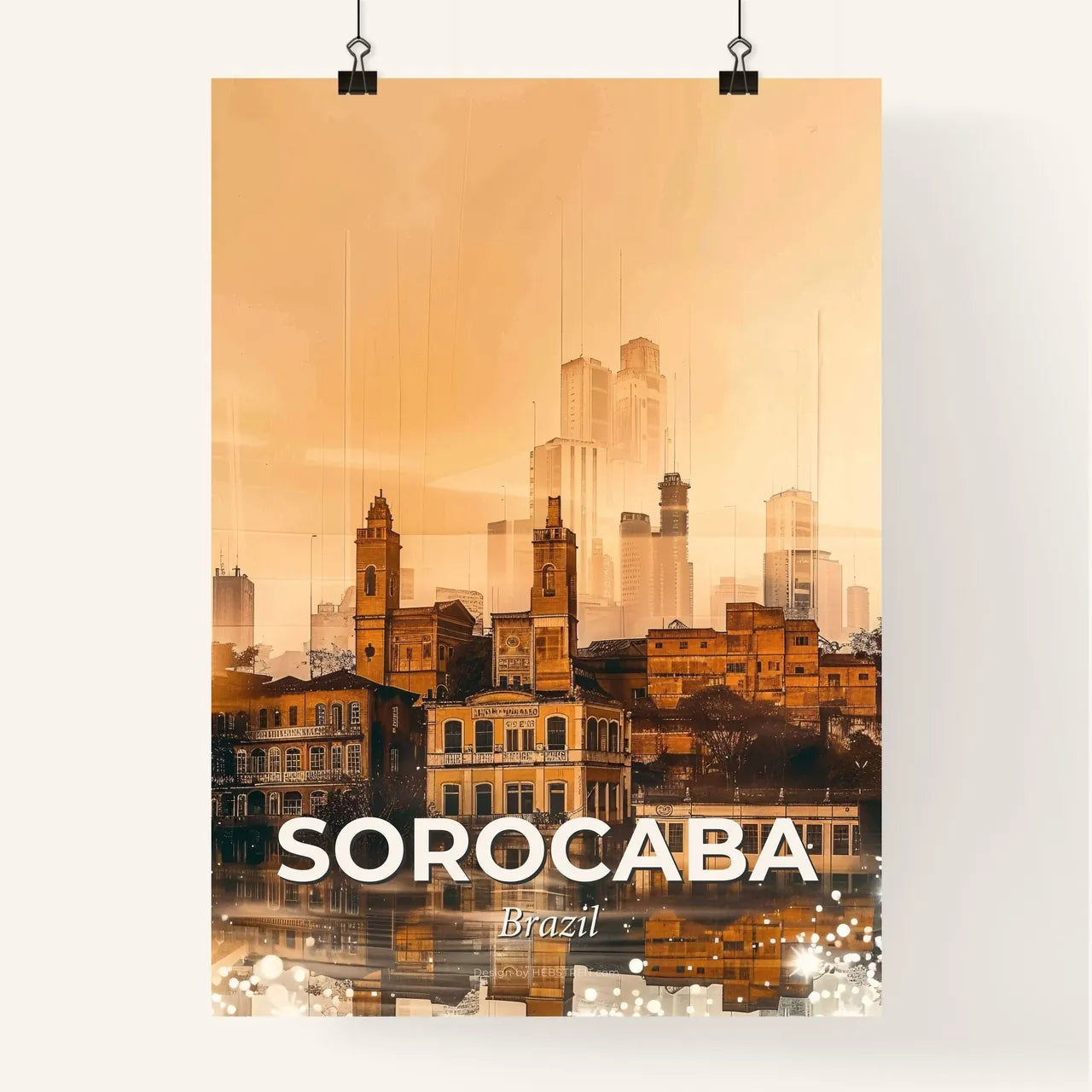 Sorocabas Skyline Composite Art Poster Poster