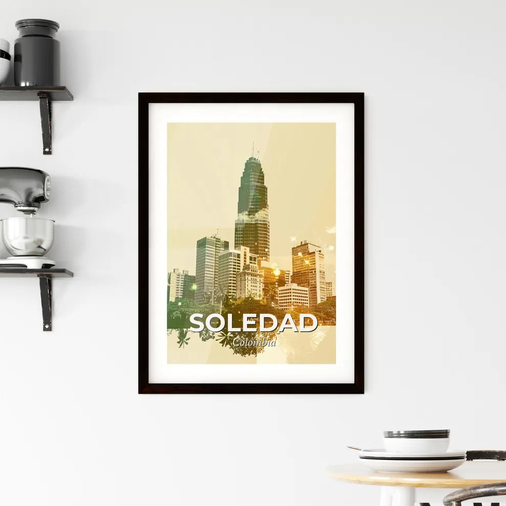 Soledad City Skyline Double Exposure Composite Art Framed Print