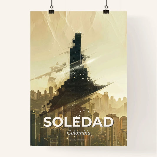 Soledad City Double Exposure Sparkle Skyline Poster