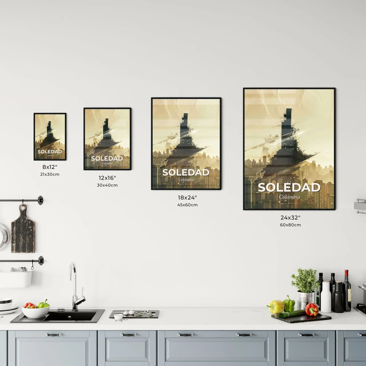 Soledad City Double Exposure Sparkle Skyline Office Art