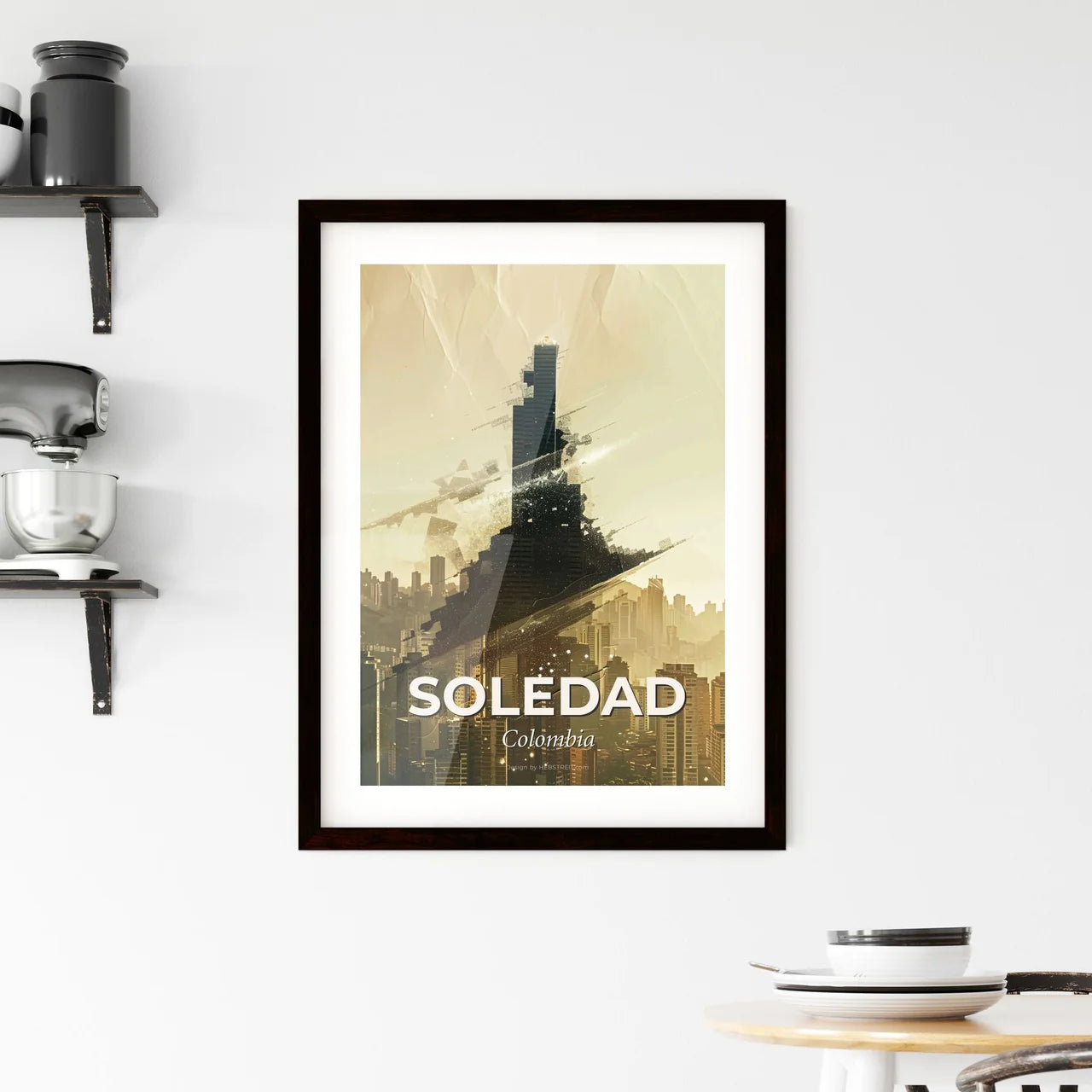 Soledad City Double Exposure Sparkle Skyline Framed Print