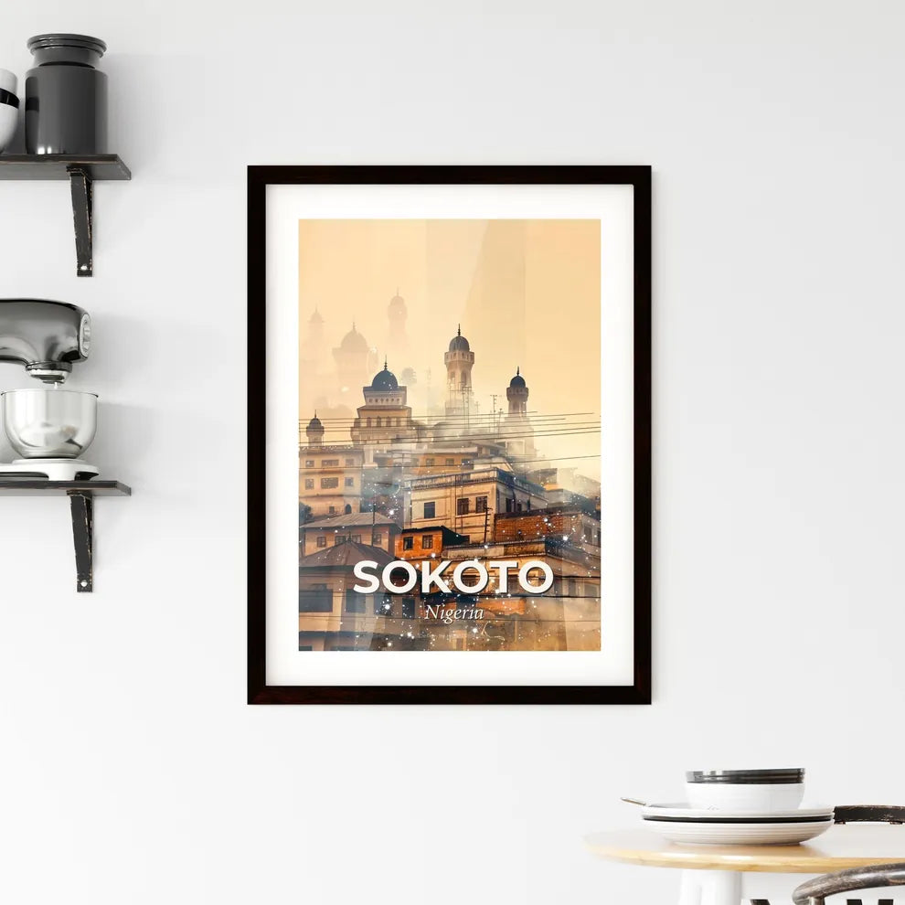 Sokoto Skyline Artwork: Local Beauty, Sparkling Night Framed Print