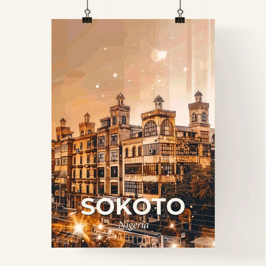 Sokoto Skyline Double Exposure Composite Art Poster