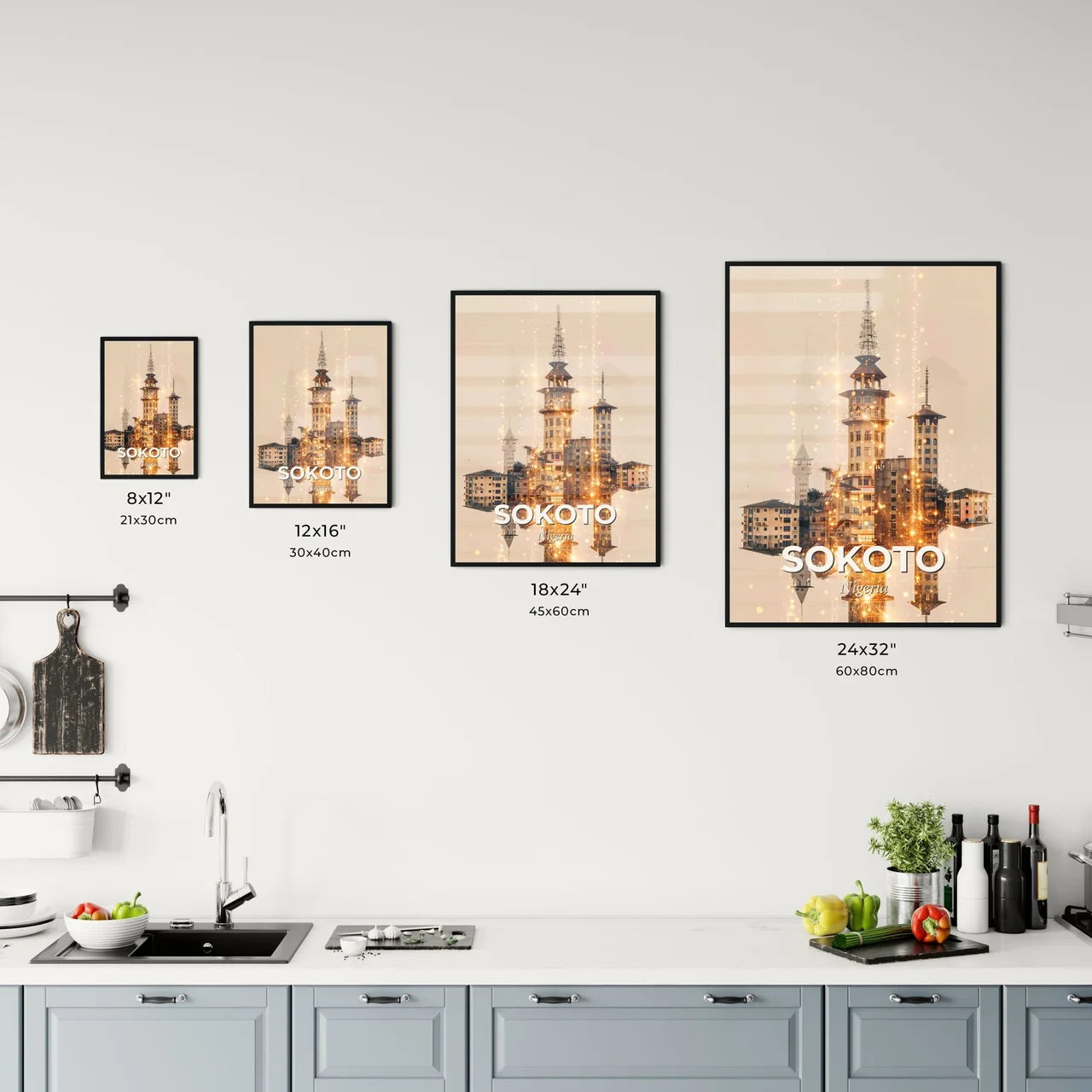 Sokoto Skyline Double Exposure Poster Art Office Art