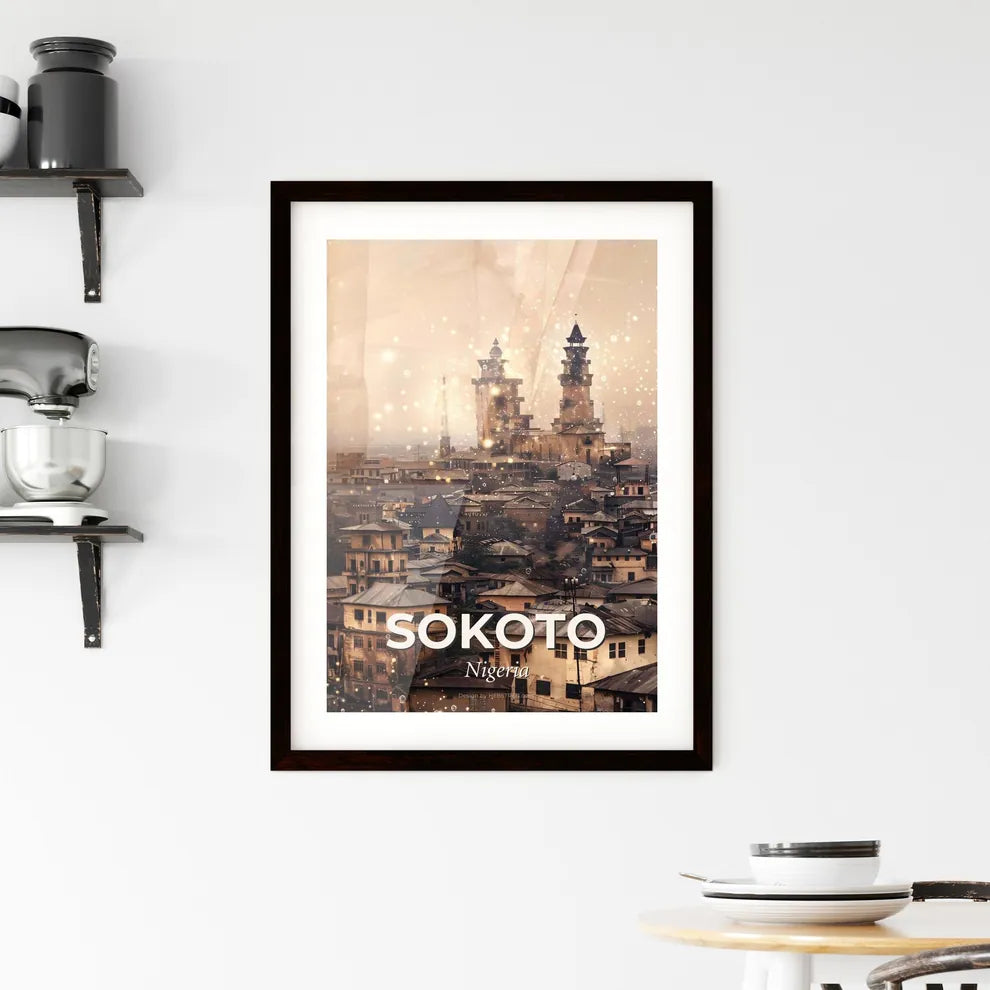 Sokoto Skyline Local Architecture Composite Poster Framed Print