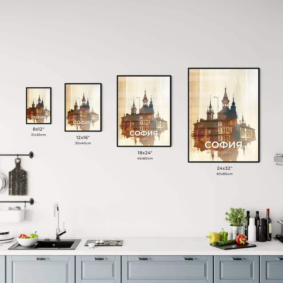 Sofia Skyline Composite Art Bright Beige Paper Poster Office Art