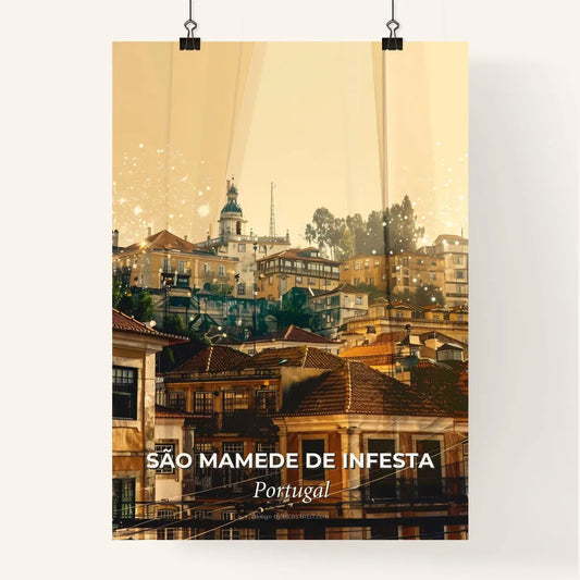 SÃ£o Mamede de Infesta City Double Exposure Skyline Artwork Poster Poster