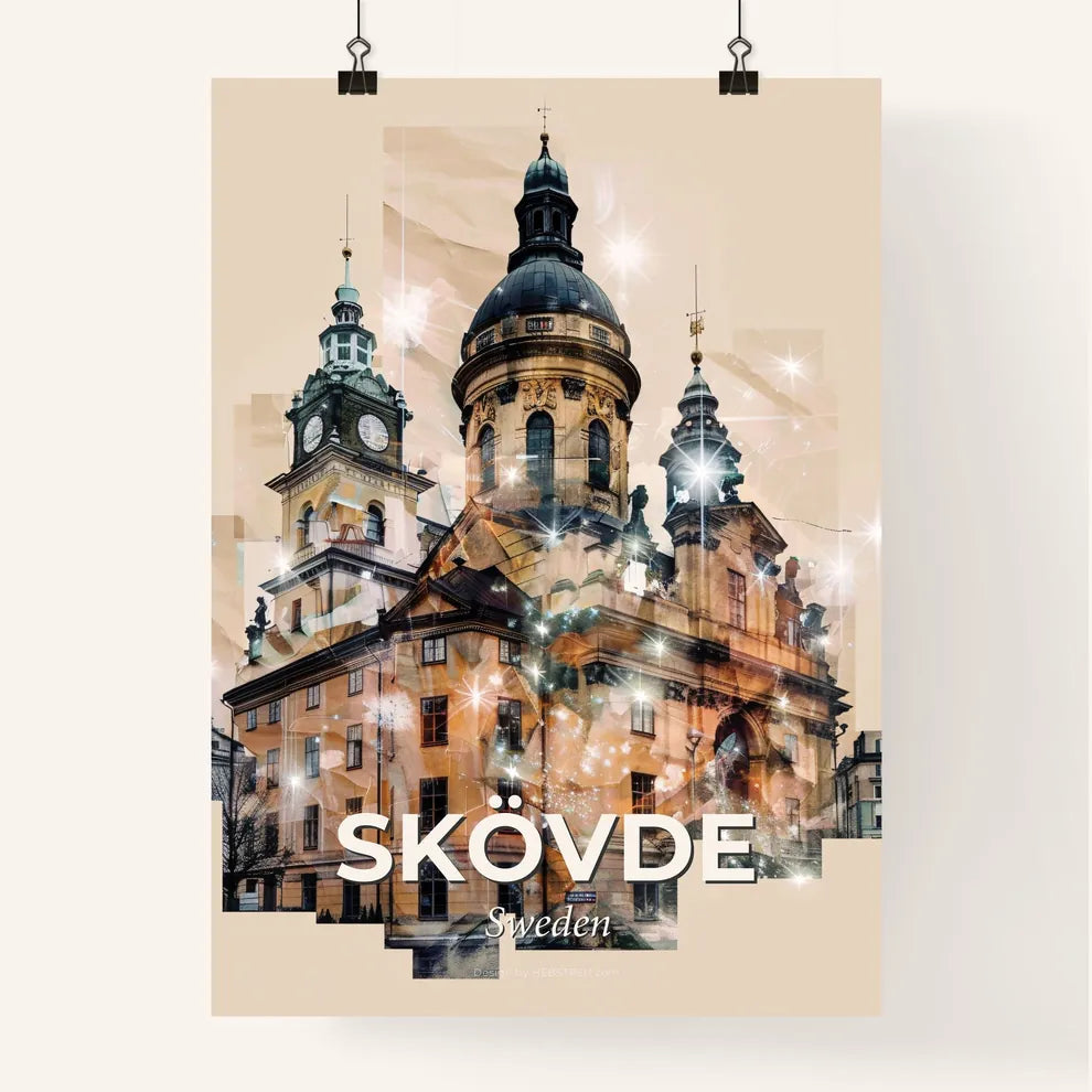 Skövde Skyline Composite Poster Brilliance Poster