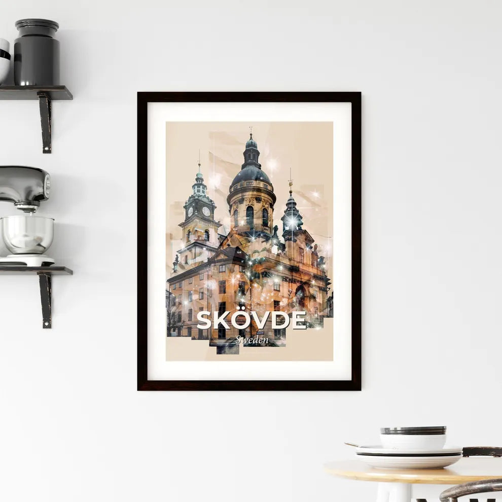 Skövde Skyline Composite Poster Brilliance Framed Print